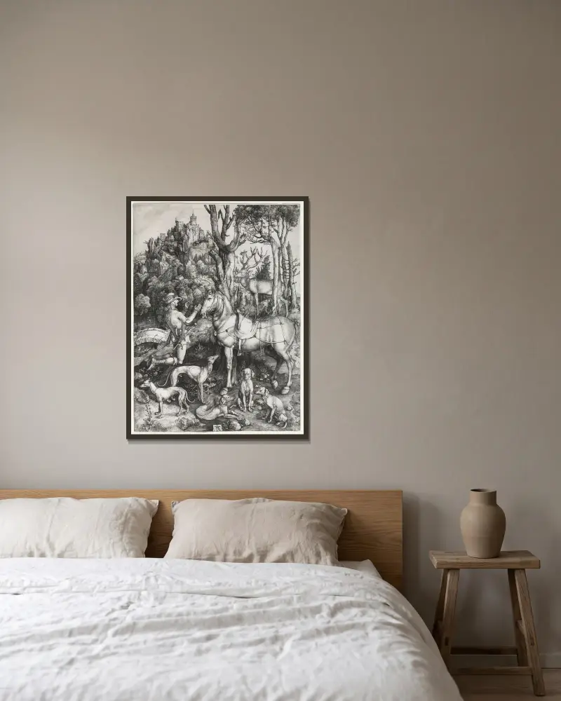 Svatý Eustach, Albrecht Dürer v rámu na stěně