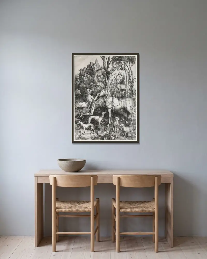 Svatý Eustach, Albrecht Dürer v rámu na stěně