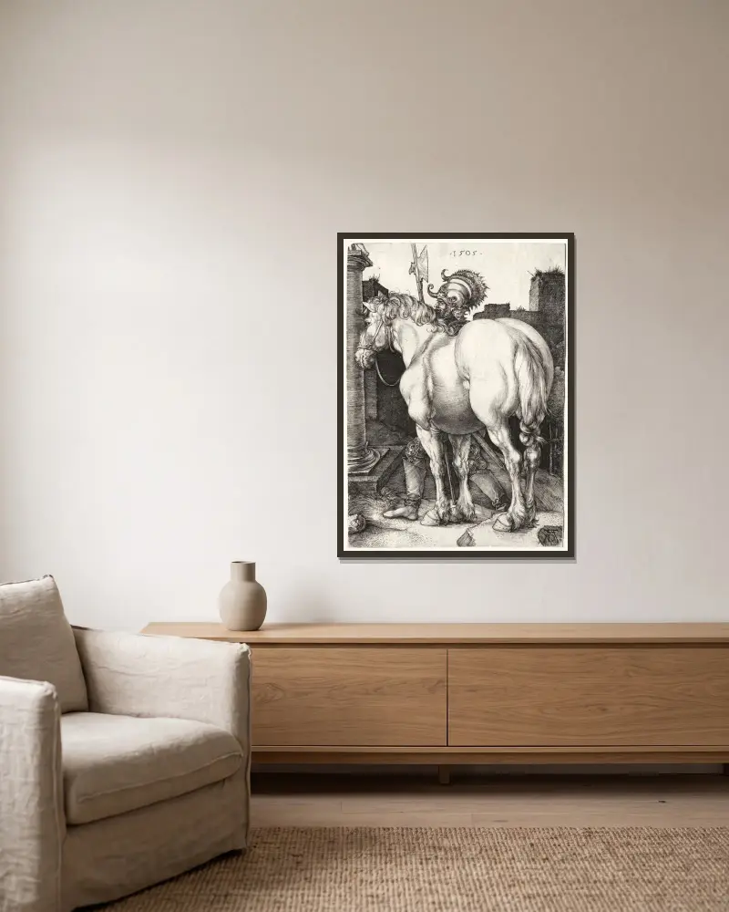 Wielki koń, Albrecht Dürer w ramie na ścianie