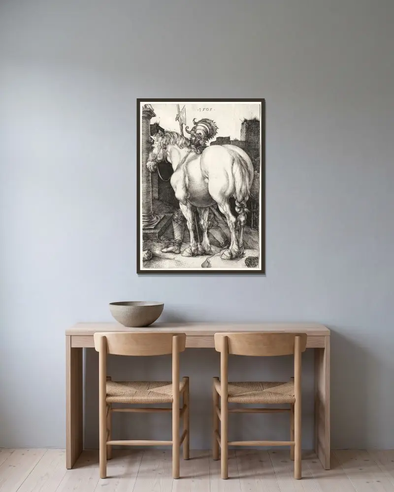 Wielki koń, Albrecht Dürer w ramie na ścianie