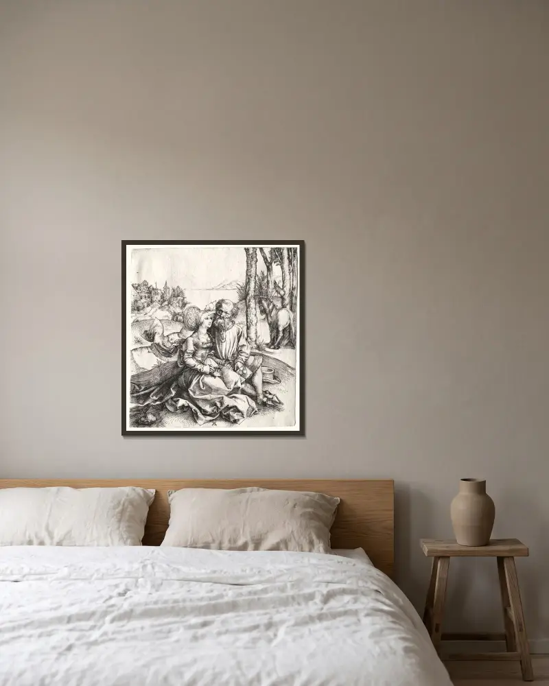 Det omaka paret av Albrecht Dürer inramad på en vägg