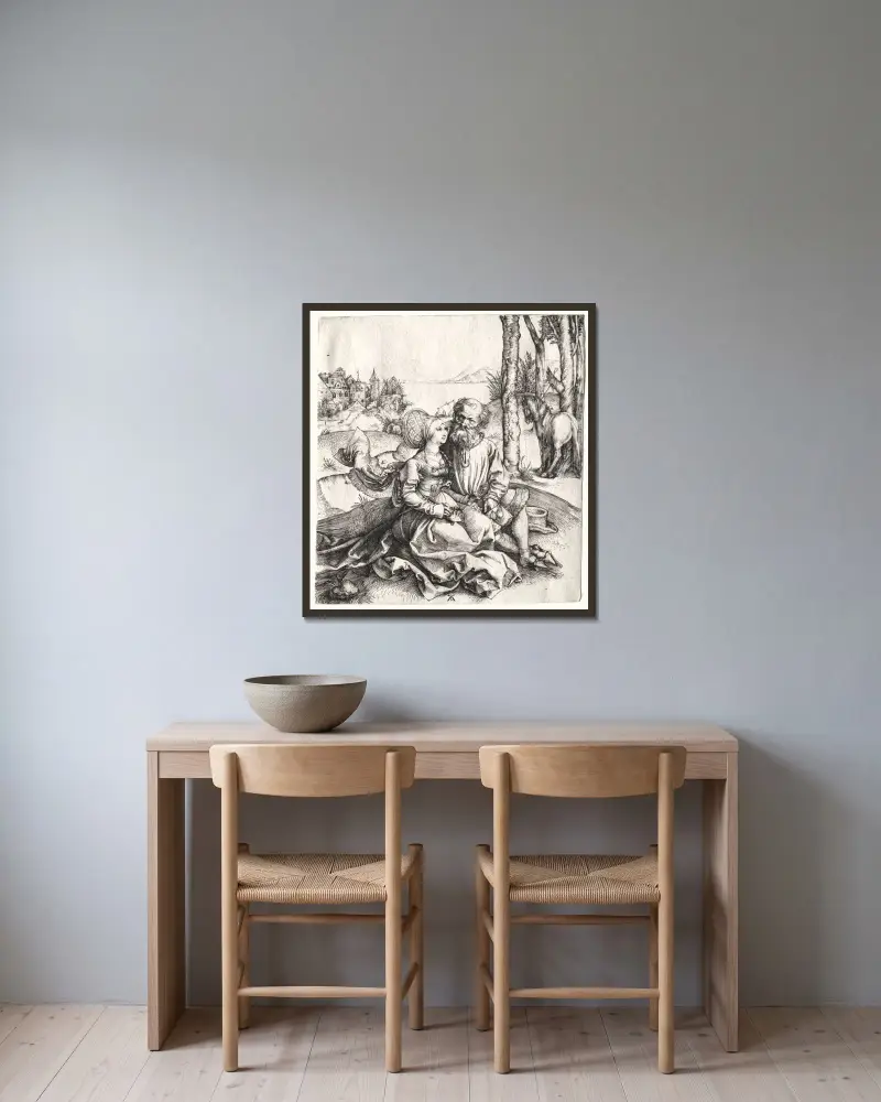 Det omaka paret av Albrecht Dürer inramad på en vägg