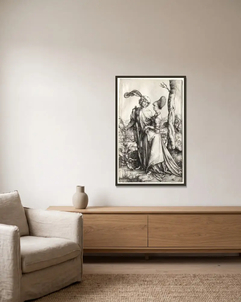 The Promenade av Albrecht Dürer inramad på en vägg