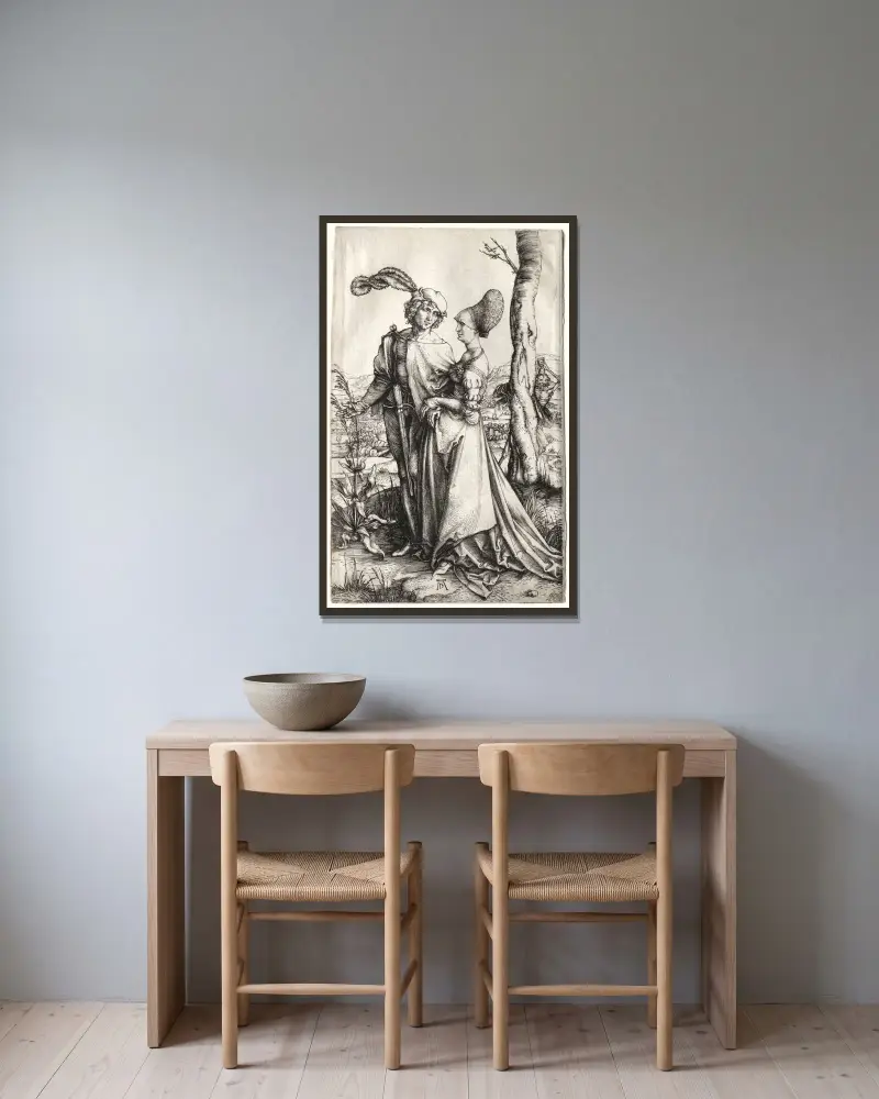 The Promenade av Albrecht Dürer inramad på en vägg