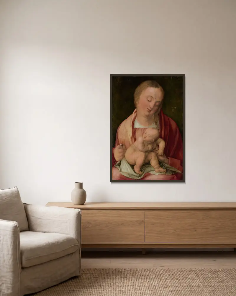 Madonna z Dzieciątkiem, Albrecht Dürer w ramie na ścianie