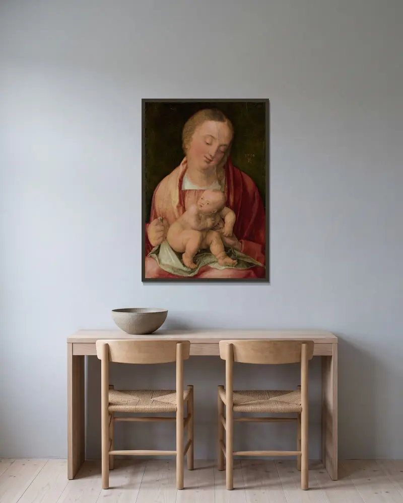 Madonna z Dzieciątkiem, Albrecht Dürer w ramie na ścianie