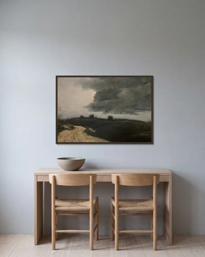 Pejzaż, Julian Alden Weir w ramie na ścianie