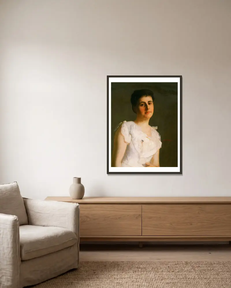Miss Edith Potter von Julian Alden Weir gerahmt an einer Wand