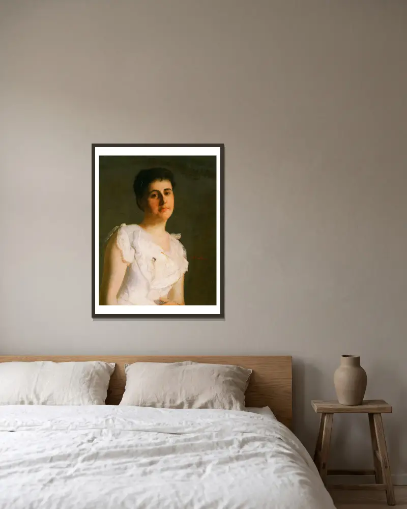 Miss Edith Potter von Julian Alden Weir gerahmt an einer Wand