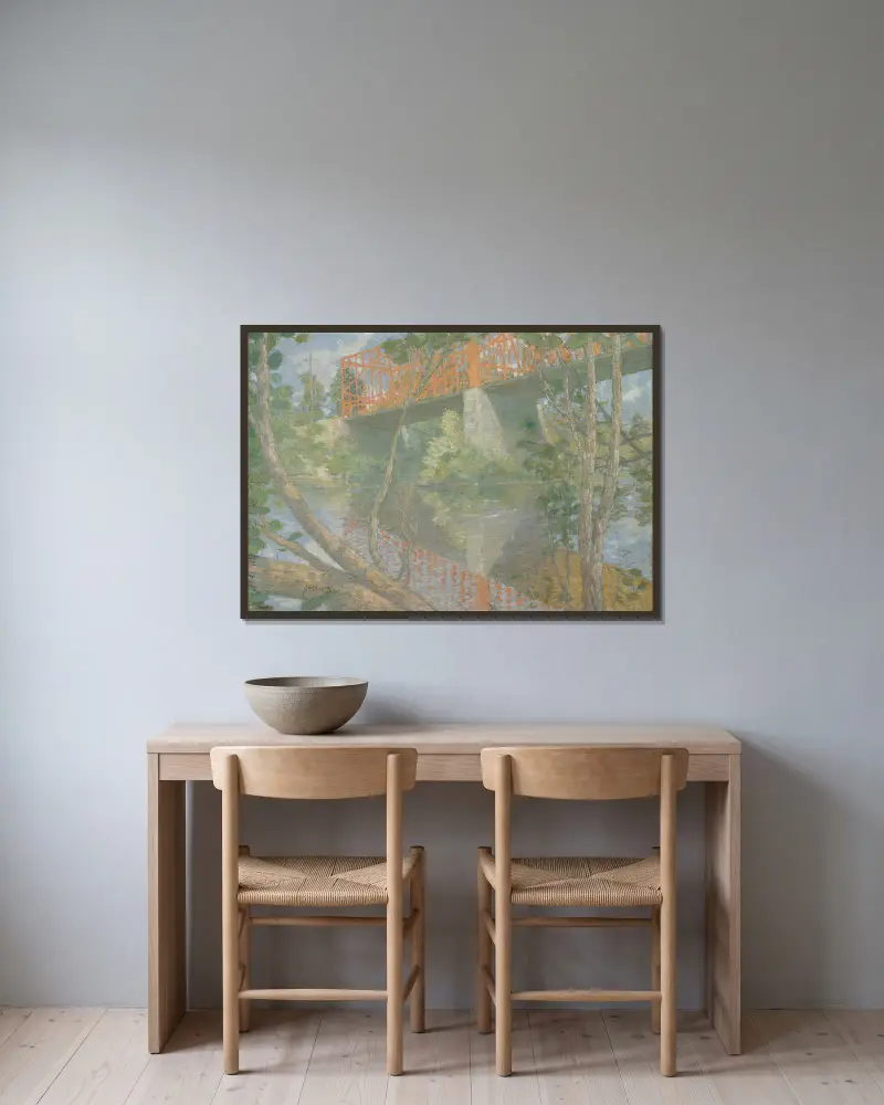 Czerwony most, Julian Alden Weir w ramie na ścianie