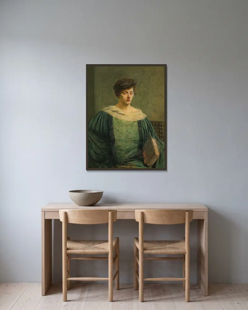 Czytająca kobieta, Julian Alden Weir w ramie na ścianie