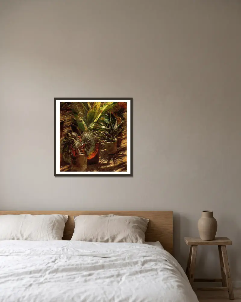 Begonien von Aleksander Gierymski gerahmt an einer Wand