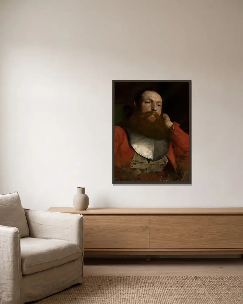 Porträtstudie von Aleksander Gierymski gerahmt an einer Wand