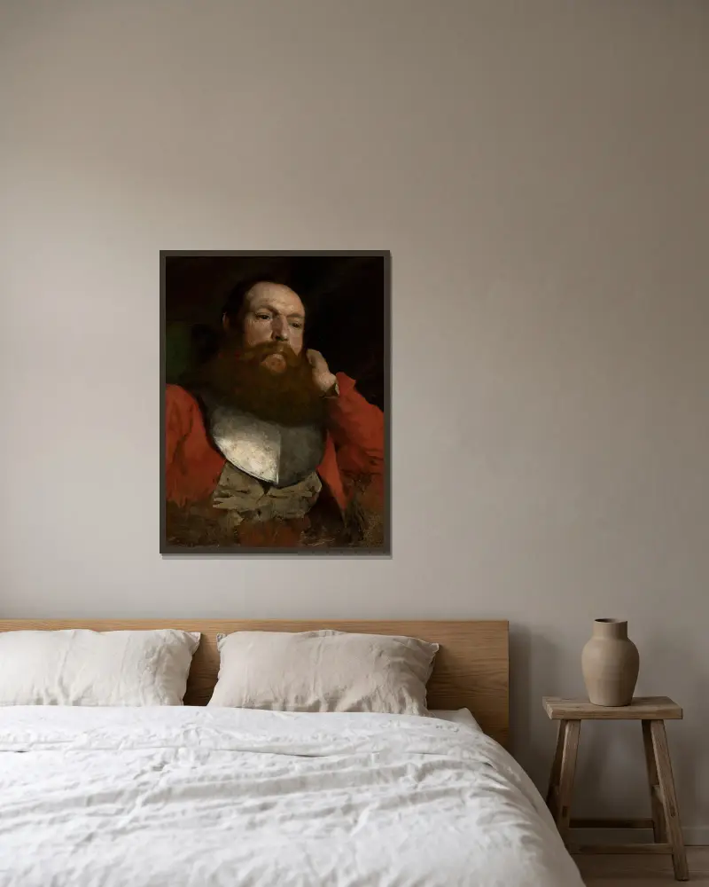 Porträtstudie von Aleksander Gierymski gerahmt an einer Wand
