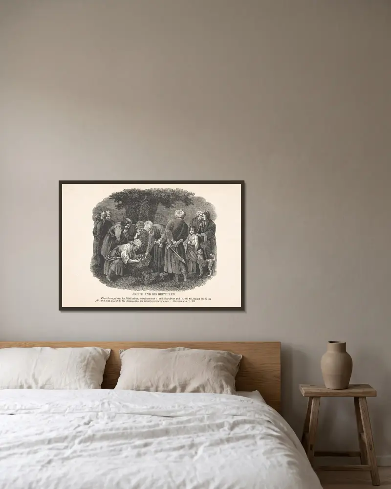 Josef und seine Brüder von Alexander Anderson gerahmt an einer Wand