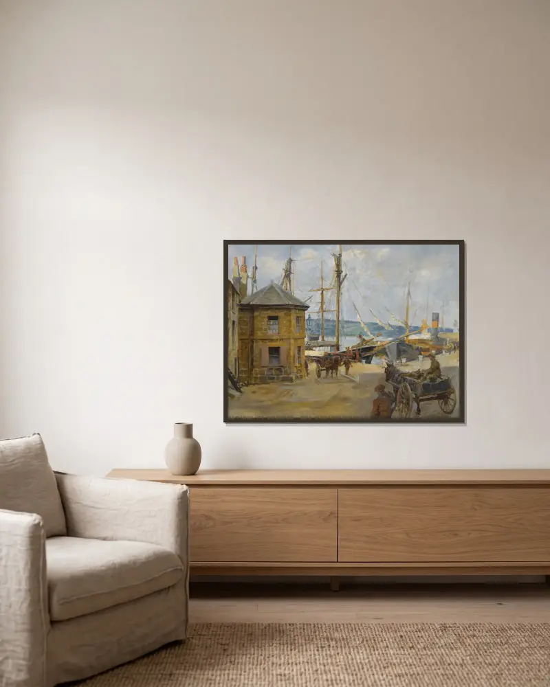 Das alte Wiegehaus in Penzance von Stanhope Alexander Forbes gerahmt an einer Wand