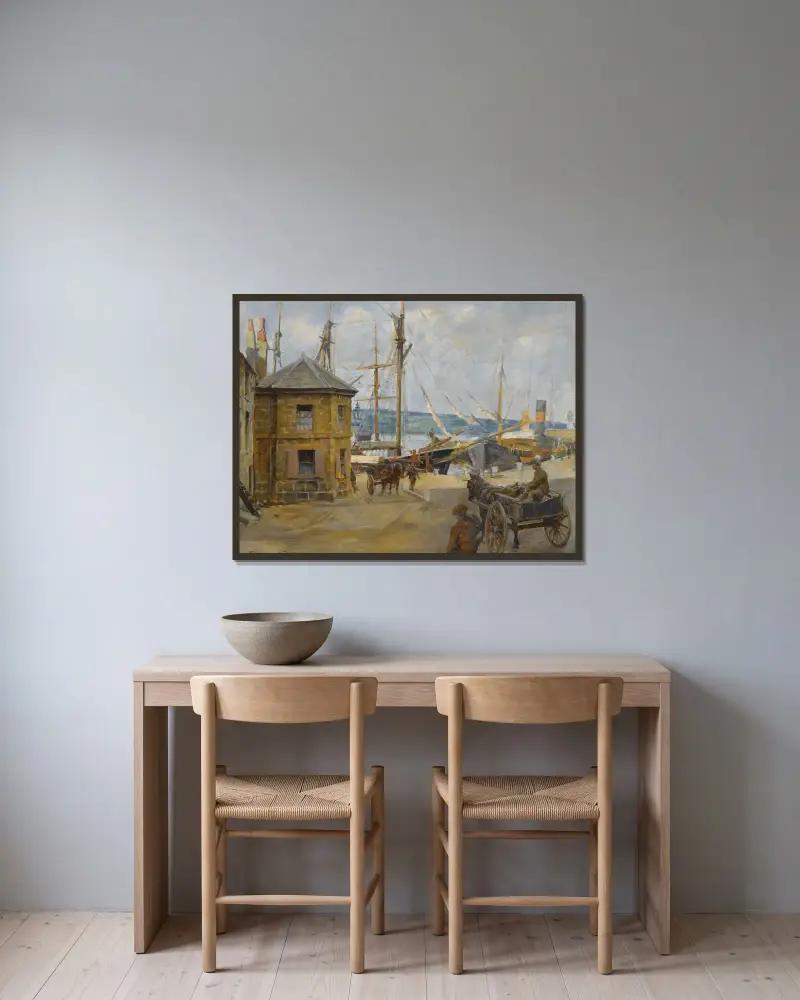 Das alte Wiegehaus in Penzance von Stanhope Alexander Forbes gerahmt an einer Wand