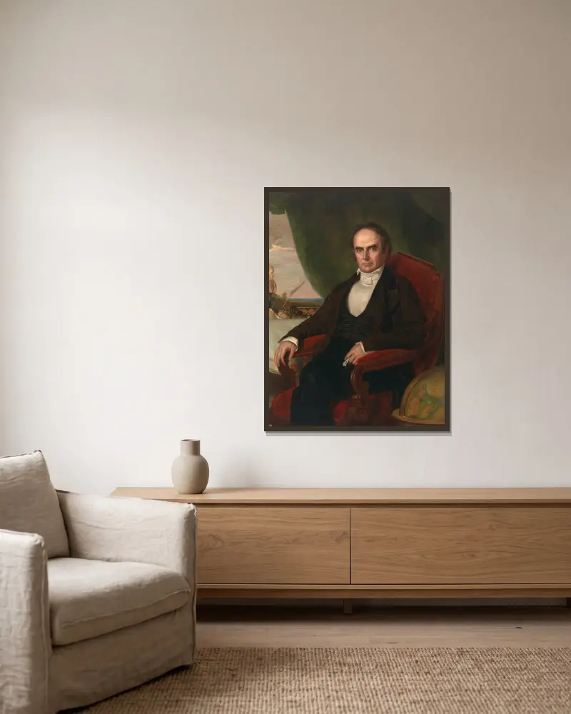 Daniel Webster av George Peter Alexander Healy inramad på en vägg