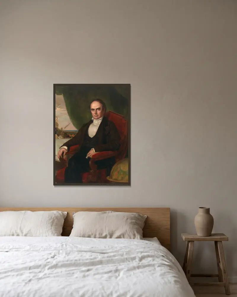 Daniel Webster av George Peter Alexander Healy inramad på en vägg