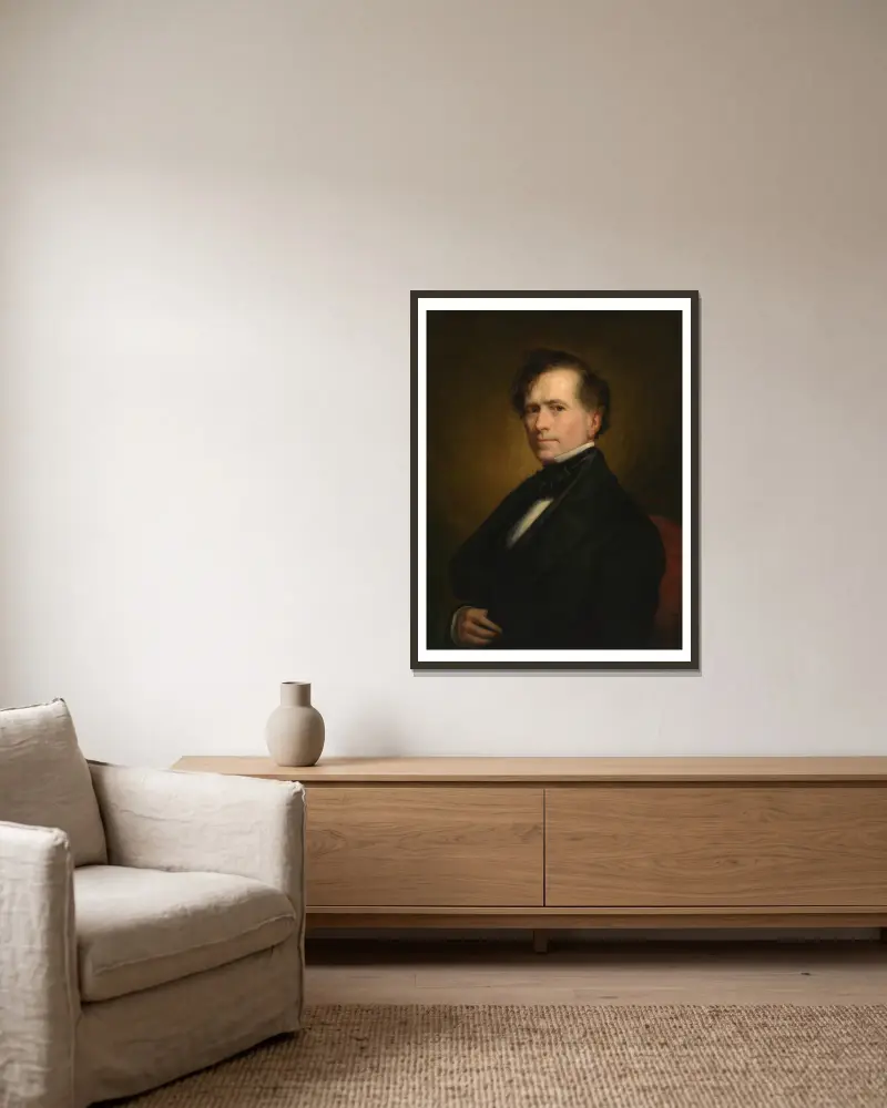 Franklin Pierce, 1852 von George Peter Alexander Healy gerahmt an einer Wand