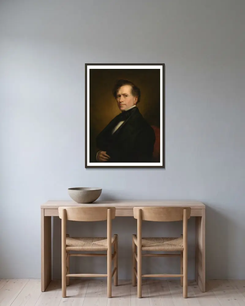 Franklin Pierce, 1852 von George Peter Alexander Healy gerahmt an einer Wand