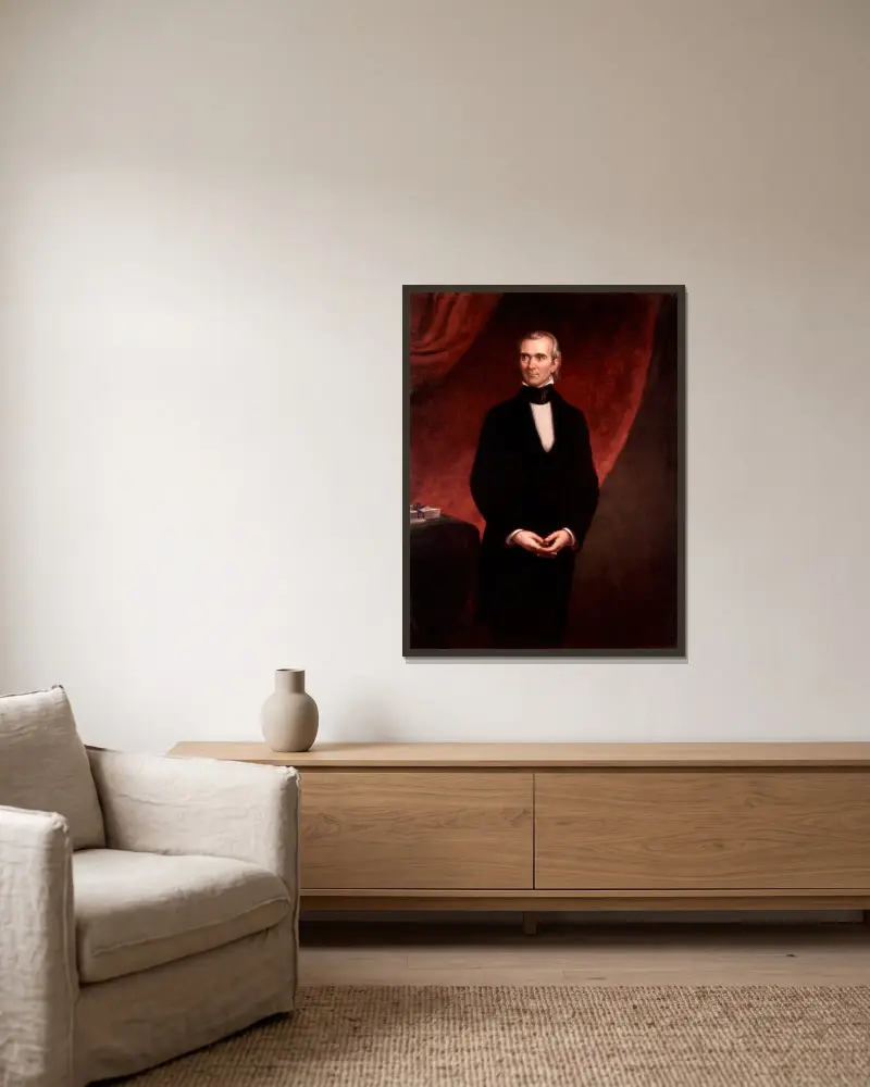 James Knox Polk, 1858 av George Peter Alexander Healy inramad på en vägg