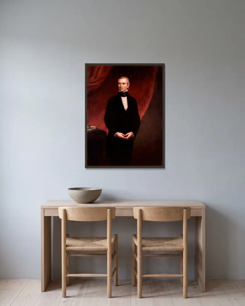 James Knox Polk, 1858 av George Peter Alexander Healy inramad på en vägg