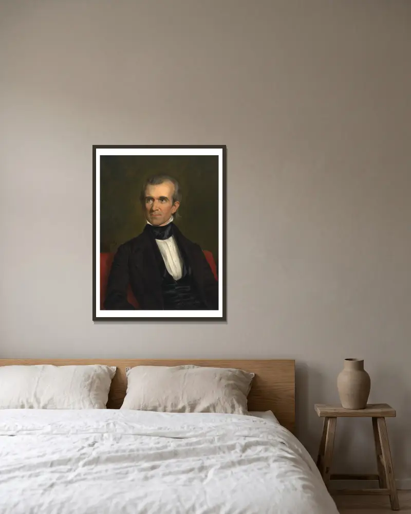 James knox polk, 1846 av George Peter Alexander Healy inramad på en vägg