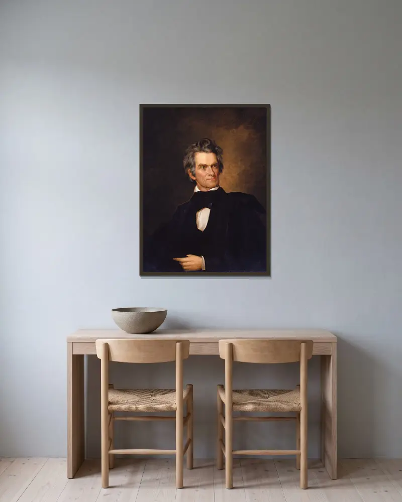 John C. Calhoun av George Peter Alexander Healy inramad på en vägg