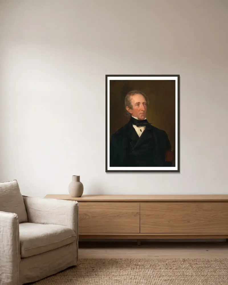 John Tyler, 1842 av George Peter Alexander Healy inramad på en vägg
