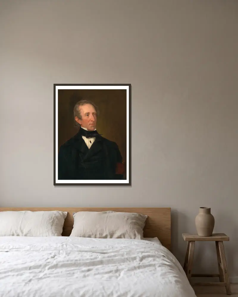 John Tyler, 1842 av George Peter Alexander Healy inramad på en vägg