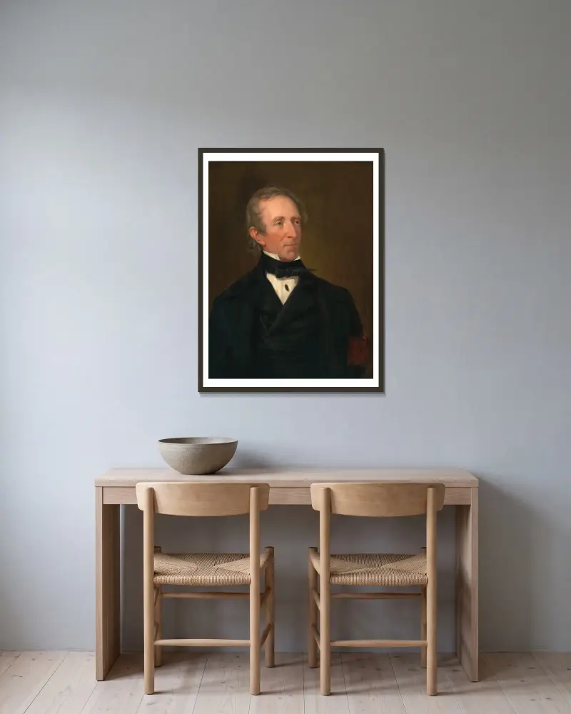 John Tyler, 1842 av George Peter Alexander Healy inramad på en vägg