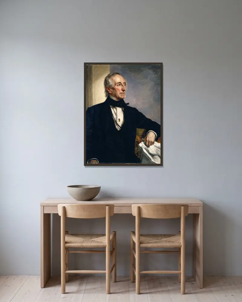 John Tyler, 1859 av George Peter Alexander Healy inramad på en vägg