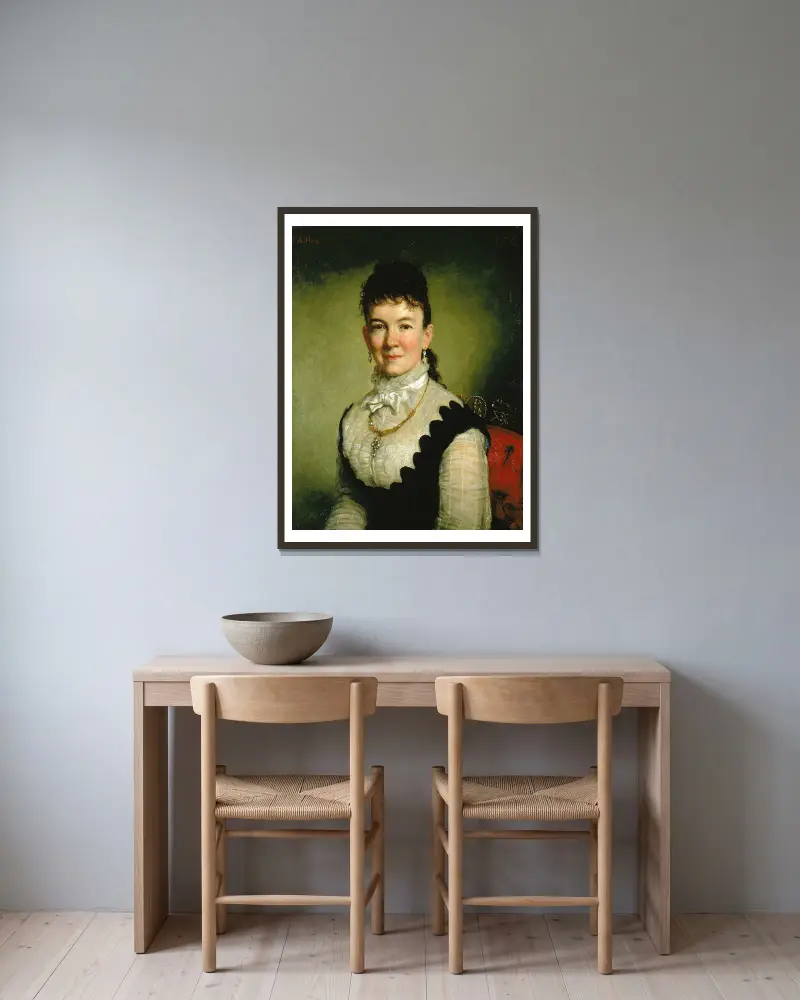 Mrs. Albert J. Myer (Catherine Walden) av George Peter Alexander Healy inramad på en vägg