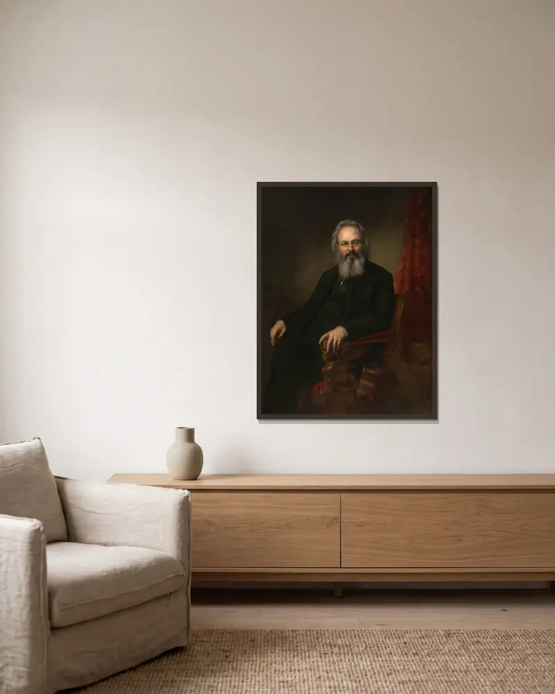 Orestes Brownson av George Peter Alexander Healy inramad på en vägg