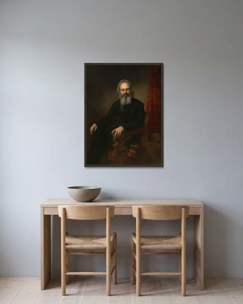 Orestes Brownson av George Peter Alexander Healy inramad på en vägg