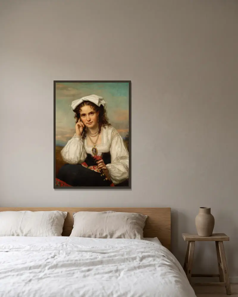 Vinnie Ream av George Peter Alexander Healy inramad på en vägg