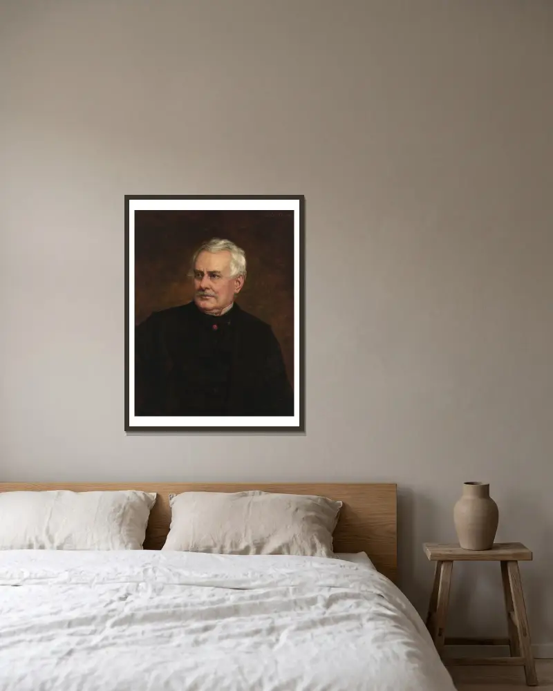 William Wilson Corcoran av George Peter Alexander Healy inramad på en vägg