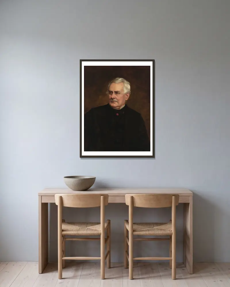 William Wilson Corcoran av George Peter Alexander Healy inramad på en vägg