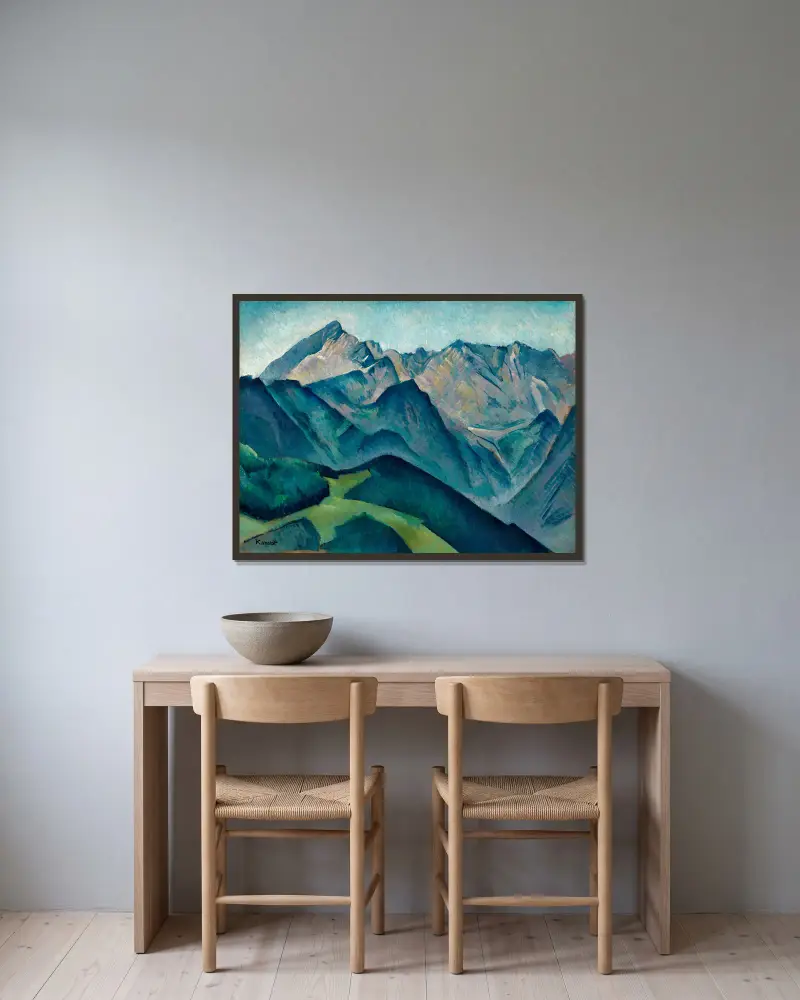 Blick auf die Alpspitze av Alexander Kanoldt inramad på en vägg