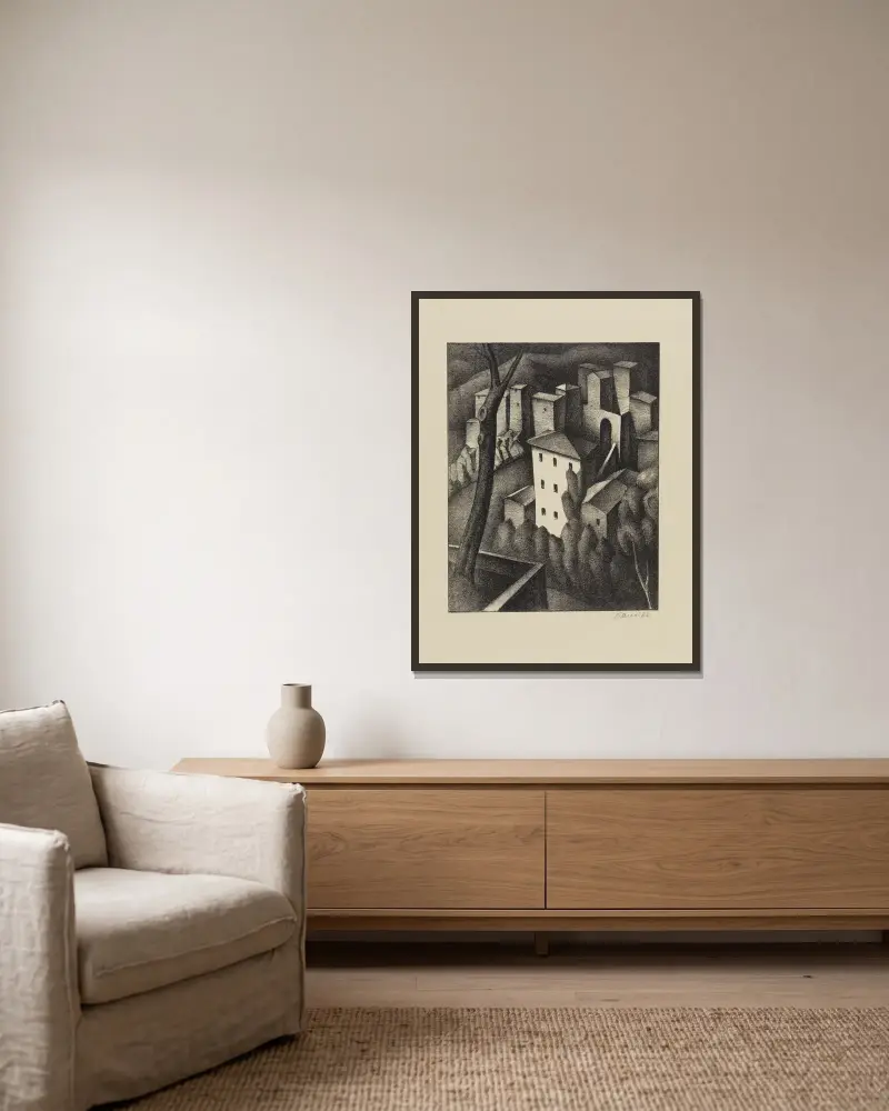 Olevano (Olevano V), 1925, Alexander Kanoldt w ramie na ścianie