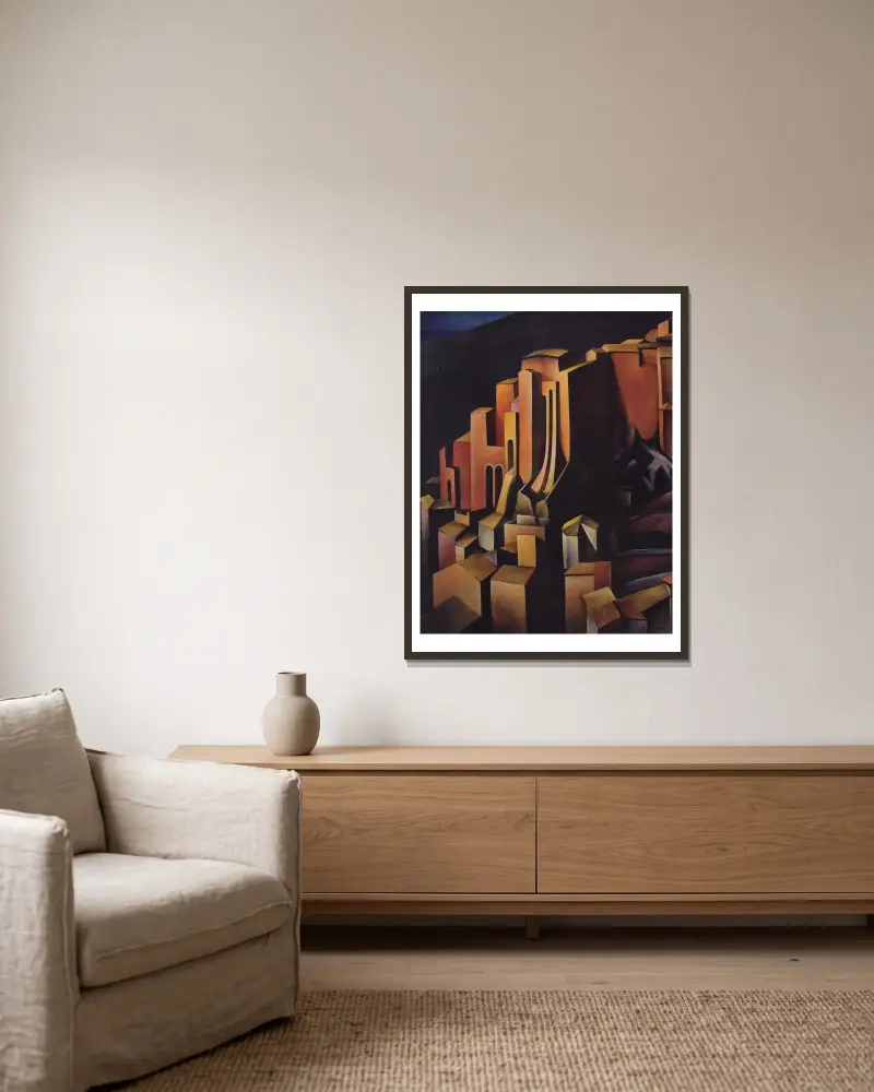 Olevano, 1924 von Alexander Kanoldt gerahmt an einer Wand
