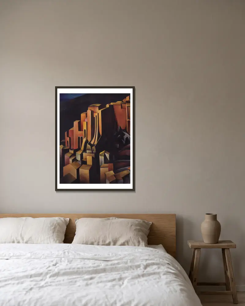 Olevano, 1924 von Alexander Kanoldt gerahmt an einer Wand
