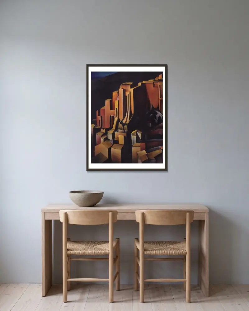 Olevano, 1924 von Alexander Kanoldt gerahmt an einer Wand