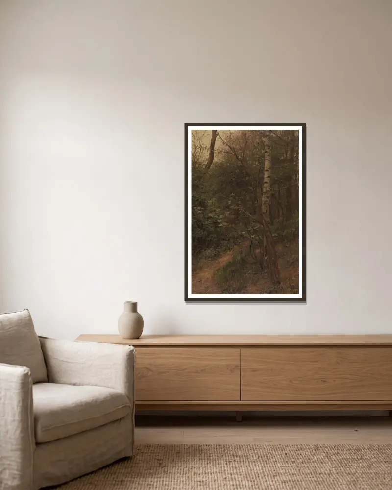 Birken am Waldrand von Alexander Koester gerahmt an einer Wand