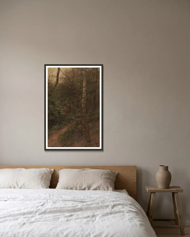 Birken am Waldrand von Alexander Koester gerahmt an einer Wand