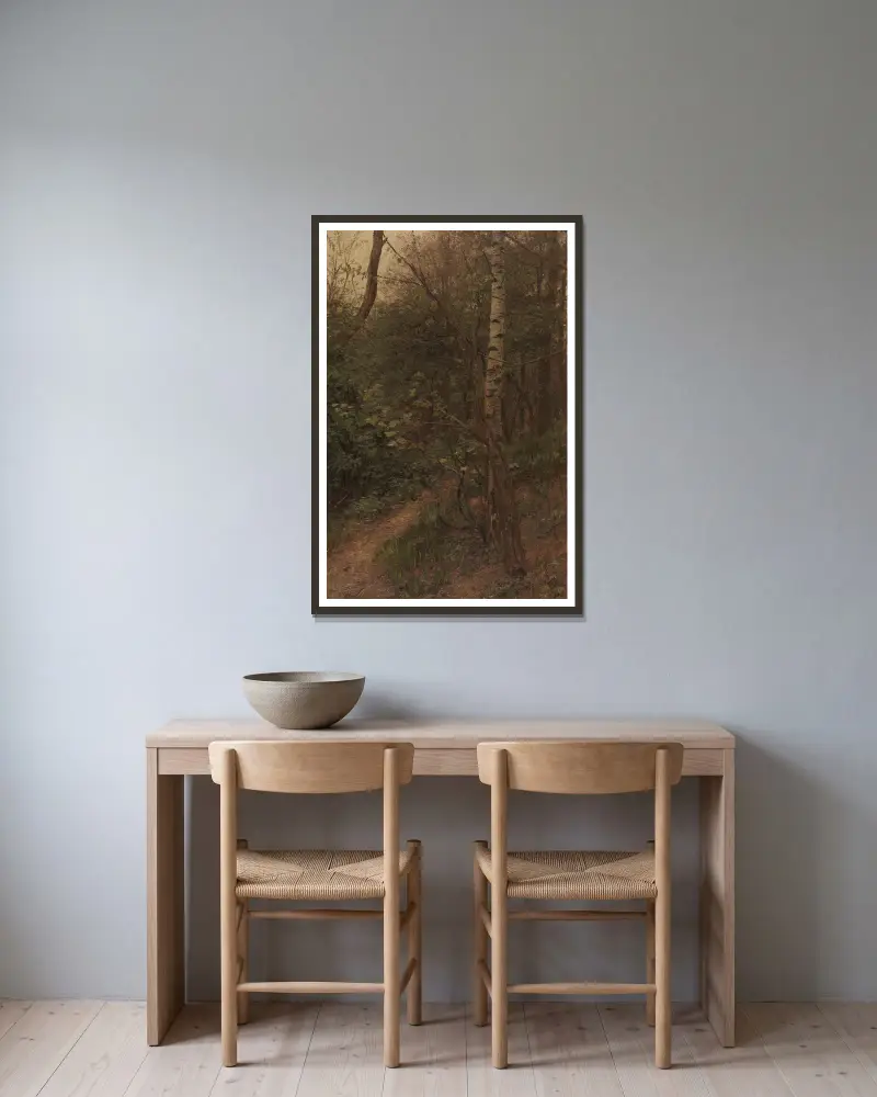 Birken am Waldrand von Alexander Koester gerahmt an einer Wand