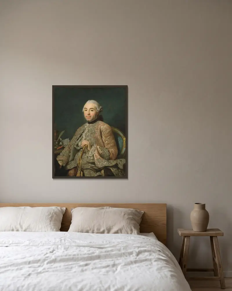 Baron de Neubourg-Cromière av Alexander Roslin inramad på en vägg