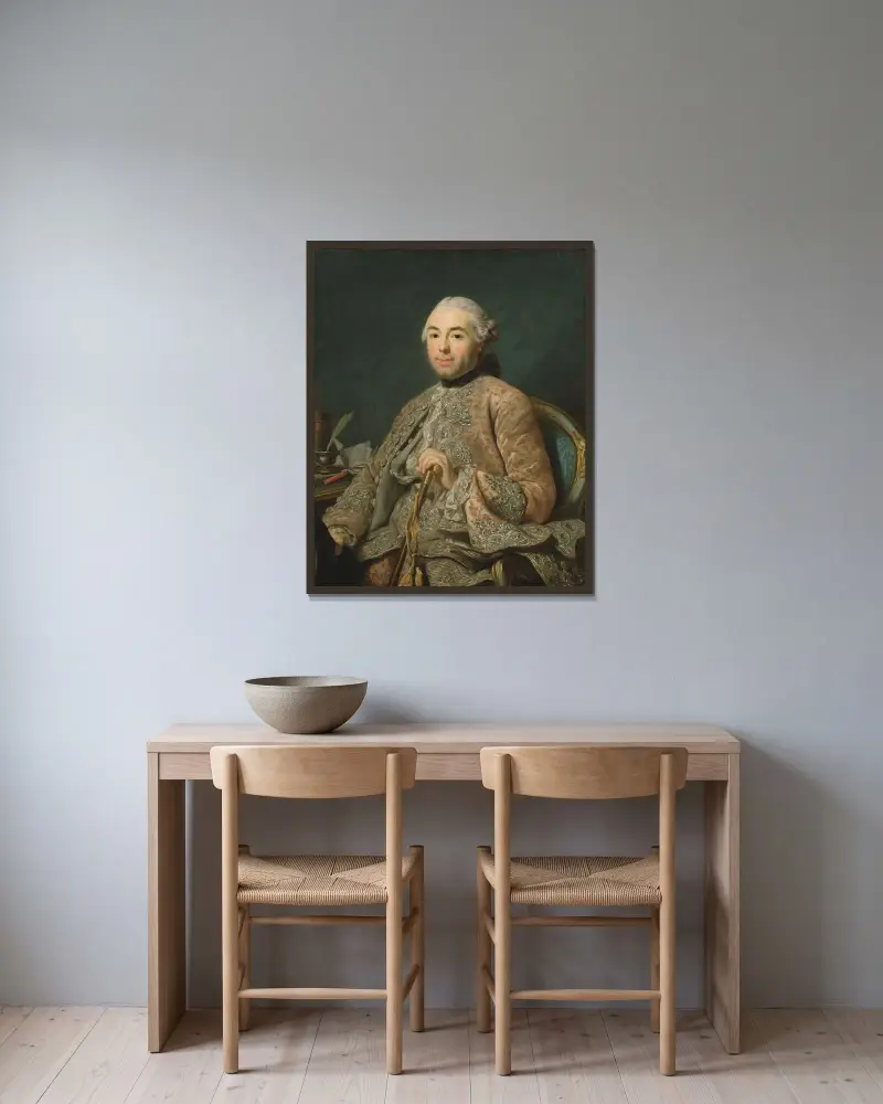 Baron de Neubourg-Cromière av Alexander Roslin inramad på en vägg