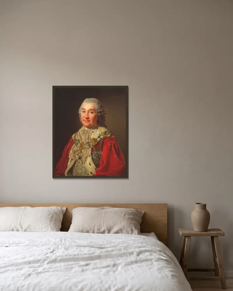 Carl Fredrik Scheffer (1715–1786), greve och riksråd av Alexander Roslin inramad på en vägg